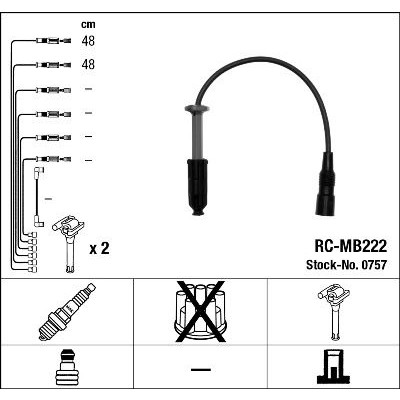 Снимка на Комплект запалителни кабели NGK черен 0757