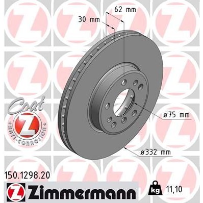 Снимка на Спирачен диск ZIMMERMANN COAT Z 150.1298.20