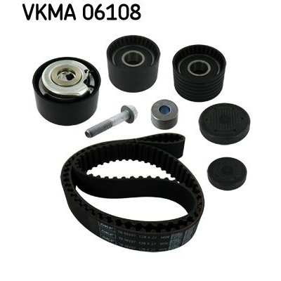 Снимка на Комплект ангренажен ремък SKF черен VKMA 06108