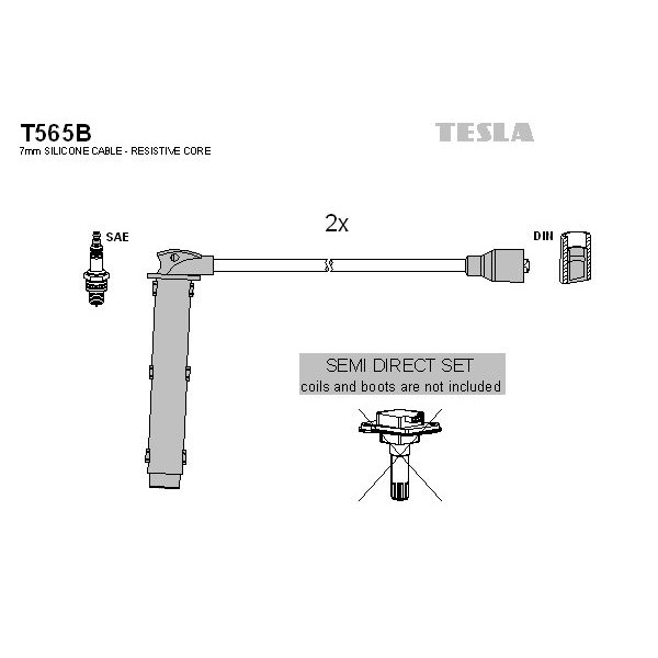 Снимка на Комплект запалителни кабели TESLA T565B
