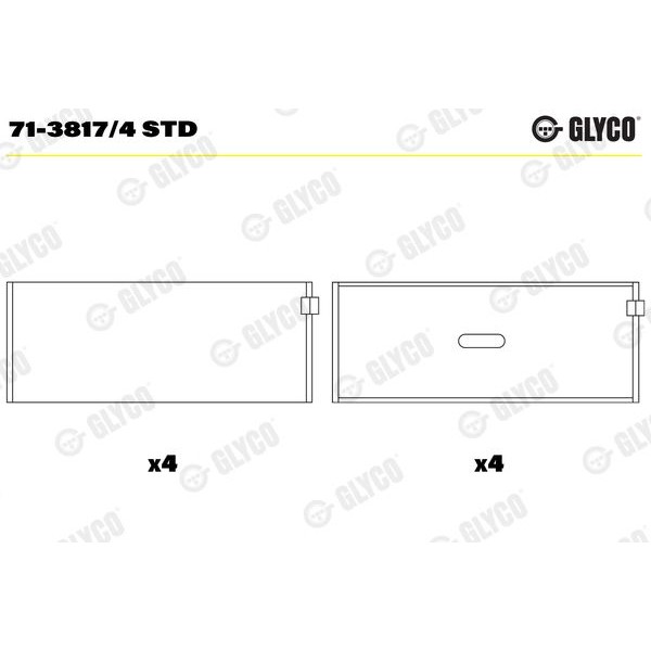 Снимка на Биелен лагер GLYCO 71-3754/6 STD за Volvo S80 Saloon (TS,XY) 2.4 D - 131 коня дизел