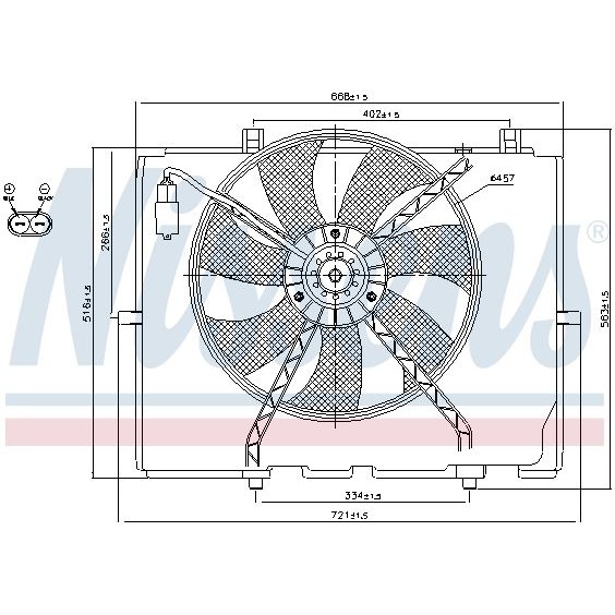 Снимка на Вентилатор, охлаждане на двигателя NISSENS 85643 за VW Beetle Convertible (5C7) 2.0 TDI - 110 коня дизел