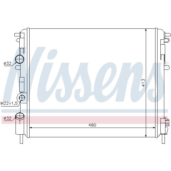 Снимка на Воден радиатор NISSENS 63785 за камион Renault Premium 2 Lander 380.19 - 381 коня дизел