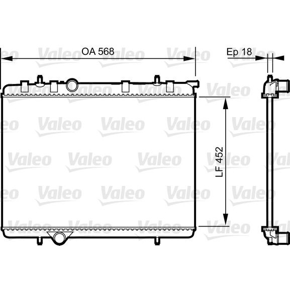 Снимка на Воден радиатор VALEO 735090 за Citroen C4 LC Hatchback 1.6 16V Bio-Flex - 109 коня Бензин/Етанол