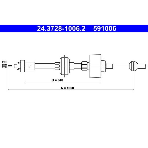 Снимка на Въжен механизъм, задействане на съединителя ATE 24.3728-1006.2 за Renault Super 5 (BC40) 1.7 - 90 коня бензин