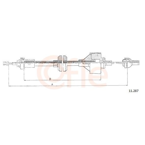Снимка на Въжен механизъм, задействане на съединителя COFLE 92.11.287 за Renault Rapid Box 1.0 - 37 коня бензин