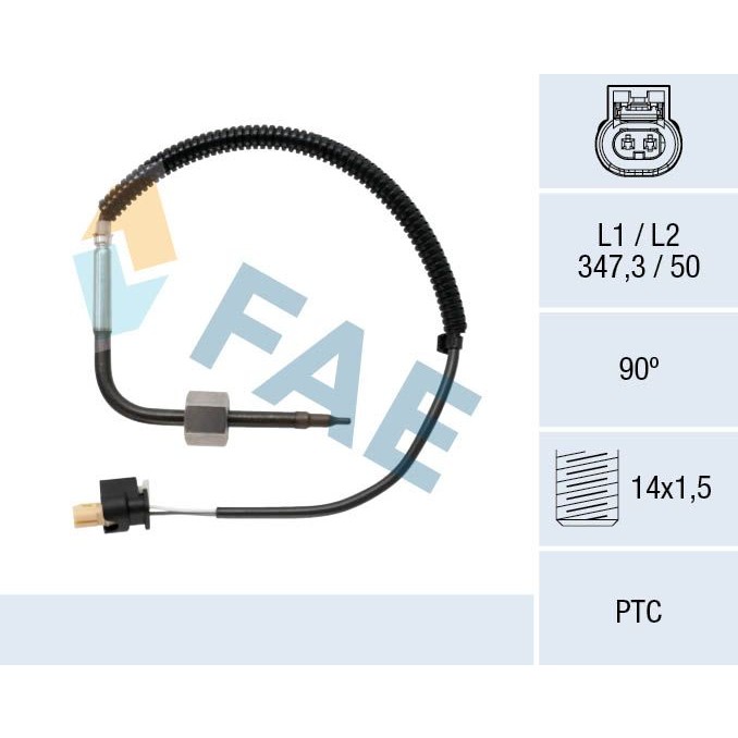 Снимка на Датчик, температура на изгорелите газове FAE 68029 за Mercedes Vito Dualiner (w447) 119 BlueTEC (447.701, 447.703, 447.705) - 190 коня дизел