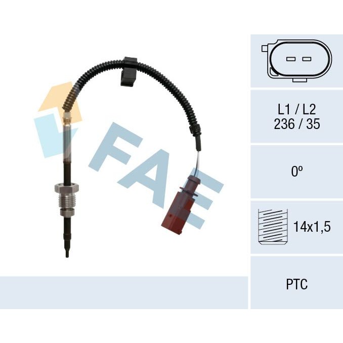 Снимка на Датчик, температура на изгорелите газове FAE 68033 за Porsche Macan (95B) 3.0 S Diesel - 258 коня дизел