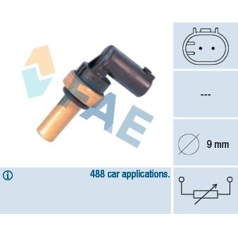 Снимка на Датчик за температурата на (тръбо)провод за охладителната те; датчик, температура на цилиндровата глава FAE 32710 за Mercedes C-class Estate (s203) C 180 Kompressor (203.246) - 143 коня бензин