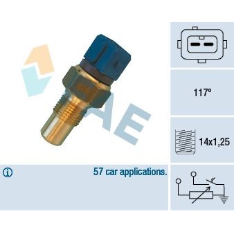 Снимка на Датчик за температурата на (тръбо)провод за охладителната те; датчик, температура на цилиндровата глава FAE 34440 за Citroen Saxo S0,S1 1.1 X, SX - 60 коня бензин
