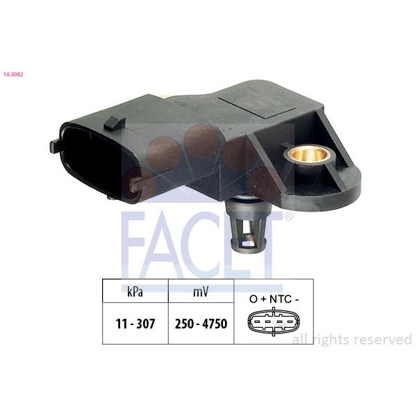 Снимка на Датчик налягане на въздуха FACET Made in Italy - OE Equivalent 10.3082 за Opel Astra J 2.0 CDTI (68) - 165 коня дизел