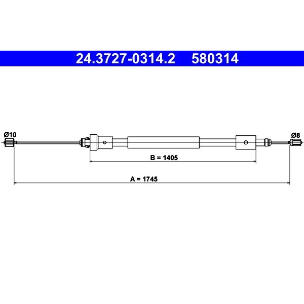 Снимка на Жило за ръчна спирачка ATE 24.3727-0314.2 за Citroen Berlingo 1 MF 1.4 bivalent - 65 коня Бензин/Метан(CNG)