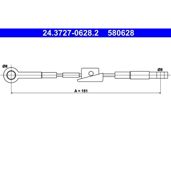 Снимка на Жило за ръчна спирачка ATE 24.3727-0628.2 за Ford Escort 4 Convertible (ALF) 1.4 - 75 коня бензин