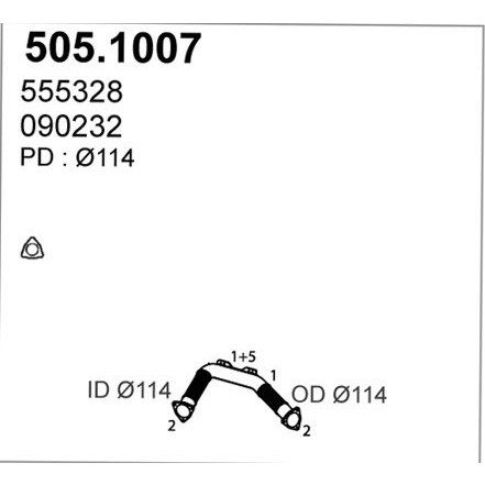 Снимка на Изпускателна тръба ASSO 505.1007 за камион DAF 95 FAR 95.380, FAS 95.380 - 384 коня дизел
