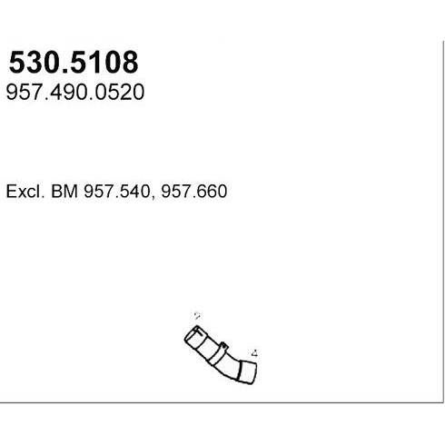 Снимка на Изпускателна тръба ASSO 530.5108 за камион Mercedes Econic 2633 L, 2633 LL - 326 коня дизел