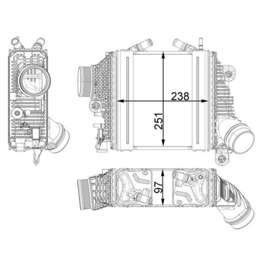 Снимка на Интеркулер (охладител за въздуха на турбината) MAHLE BEHR CI 394 000S за Ford Mondeo 4 1.8 TDCi - 125 коня дизел