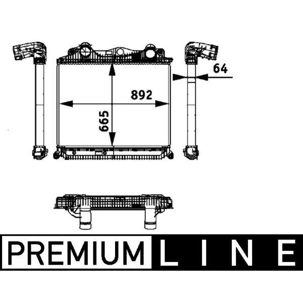 Снимка на Интеркулер (охладител за въздуха на турбината) MAHLE BEHR PREMIUM LINE CI 119 000P за камион MAN TGS 33.440 - 441 коня дизел