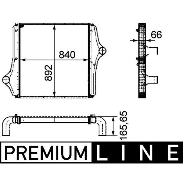 Снимка на Интеркулер (охладител за въздуха на турбината) MAHLE BEHR PREMIUM LINE CI 122 000P за камион MAN TGS 18.430 - 430 коня дизел