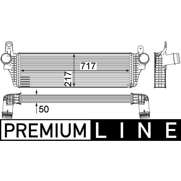 Снимка на Интеркулер (охладител за въздуха на турбината) MAHLE BEHR PREMIUM LINE CI 242 000P за VW Transporter T5 Bus 2.0 TSI 4motion - 204 коня бензин