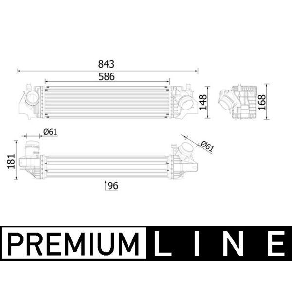 Снимка на Интеркулер (охладител за въздуха на турбината) MAHLE BEHR PREMIUM LINE CI 617 000P за BMW X2 (F39) xDrive 18 d - 150 коня дизел
