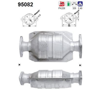 Снимка на Катализатор AS 95082 за Toyota LiteAce Box (CM3,KM3 V) 1.5 (KM31_V, KM36_V, KM31RV, KM36RV) - 69 коня бензин