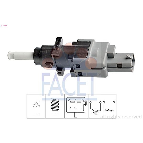 Снимка на Ключ, задействане на съединителя (geschwindigkeitsregelanlag; ключ, задействане на съединителя (газоразпределение) FACET Made in Italy - OE Equivalent 7.1188 за Ford Escort Classic Turnier (ANL) 1.6 16V - 90 коня бензин