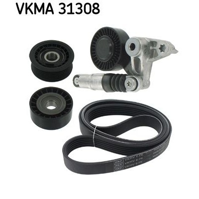 Снимка на Комплект ангренажен ремък SKF черен VKMA 05152