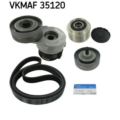 Снимка на Комплект ангренажен ремък SKF черен VKMA 91400