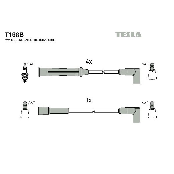 Снимка на Комплект запалителни кабели TESLA T168B