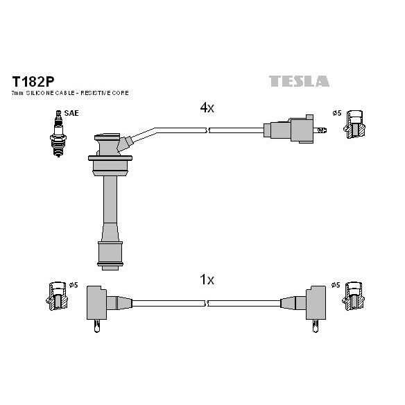Снимка на Комплект запалителни кабели TESLA T182P