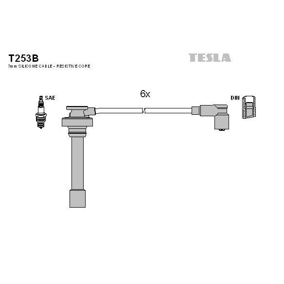 Снимка на Комплект запалителни кабели TESLA T253B