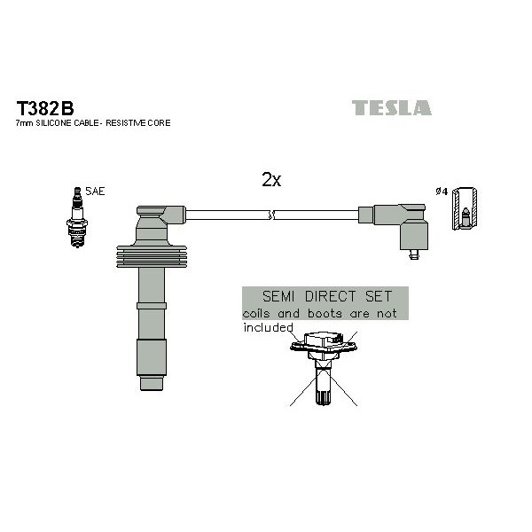Снимка на Комплект запалителни кабели TESLA T382B