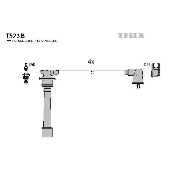 Снимка на Комплект запалителни кабели TESLA T523B