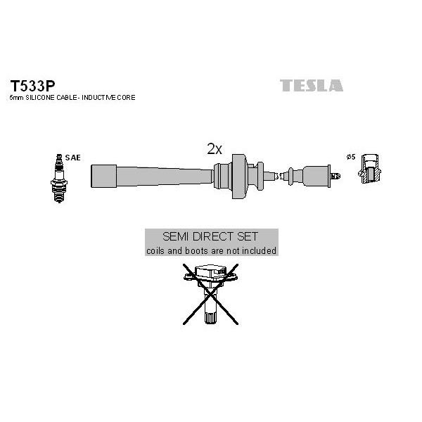 Снимка на Комплект запалителни кабели TESLA T533P