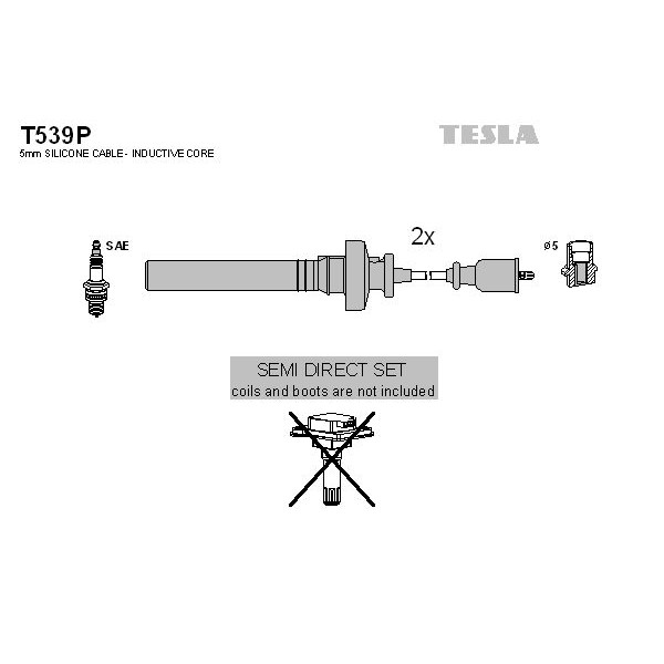 Снимка на Комплект запалителни кабели TESLA T539P