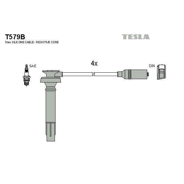Снимка на Комплект запалителни кабели TESLA T579B