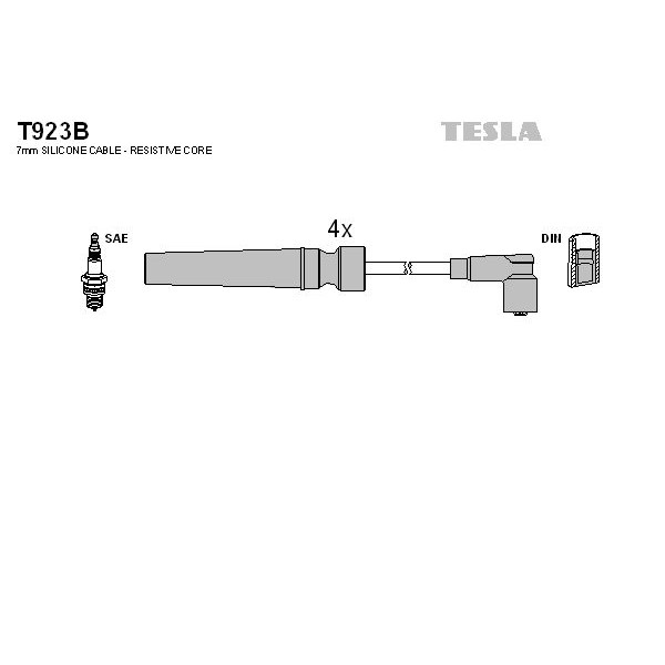 Снимка на Комплект запалителни кабели TESLA T923B
