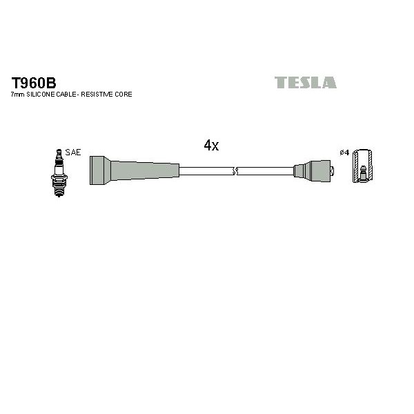 Снимка на Комплект запалителни кабели TESLA T960B