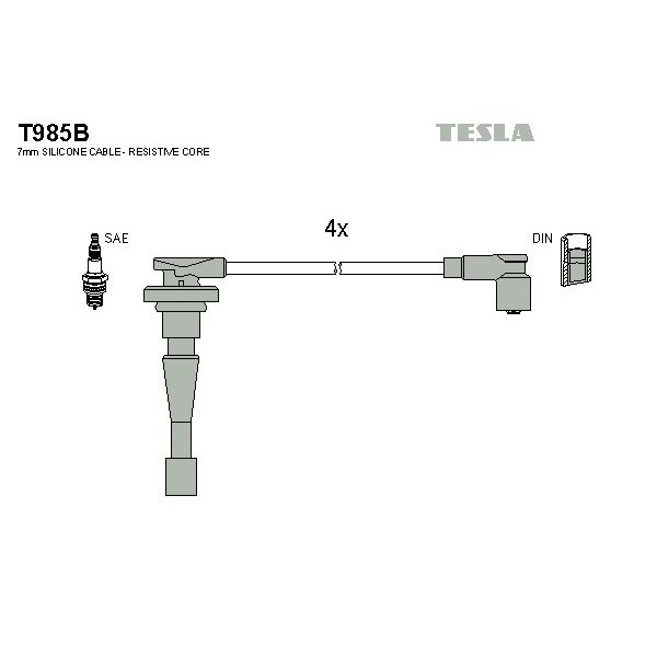 Снимка на Комплект запалителни кабели TESLA T985B