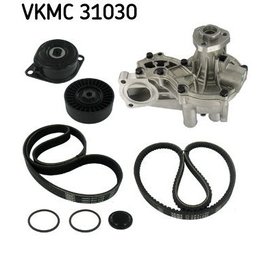 Снимка на Комплект ангренажен ремък + водна помпа SKF бял VKMC 01283 за Audi Q3 (F3B) 35 TFSI - 150 коня бензин