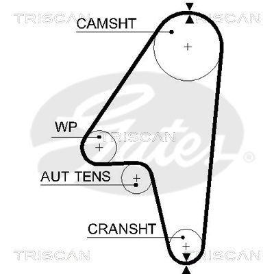 Снимка на Комплект ангренажна верига TRISCAN 8650 14004 за Nissan Qashqai (J10,JJ10) 1.6 - 117 коня бензин