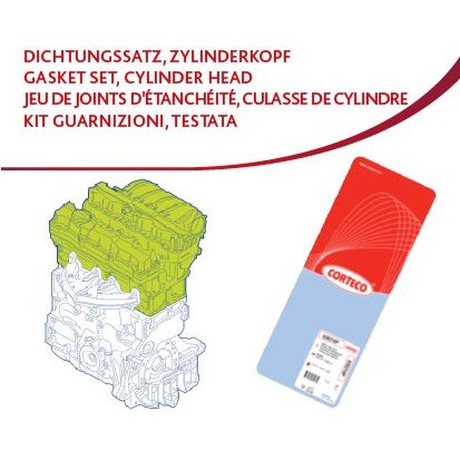Снимка на Комплект гарнитури цилиндрова глава CORTECO 418717P за Citroen Berlingo BOX 1.6 - 90 коня бензин