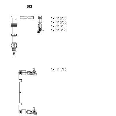 Снимка на Комплект запалителни кабели BREMI 992 за Seat Ibiza 2 (6K) 1.8 i 16V - 129 коня бензин