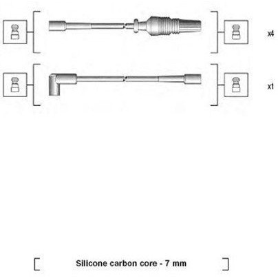 Снимка на Комплект запалителни кабели MAGNETI MARELLI 941085160568 за Citroen AX Hatchback ZA 11 - 60 коня бензин