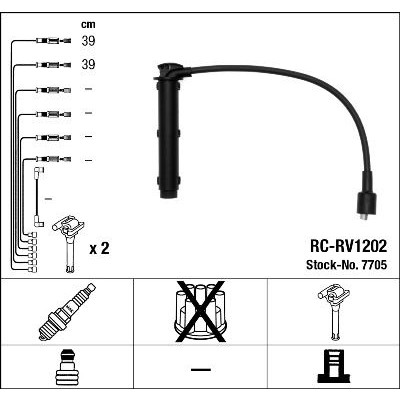 Снимка на Комплект запалителни кабели NGK черен 7705 за MG ZT- T 1.8 T 16V - 160 коня бензин