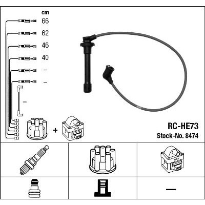 Снимка на Комплект запалителни кабели NGK син 8474 за Honda Civic 5 Saloon (EG,EH) 1.5 - 91 коня бензин