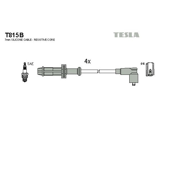 Снимка на Комплект запалителни кабели TESLA T815B за Citroen Saxo S0,S1 1.0 X - 45 коня бензин