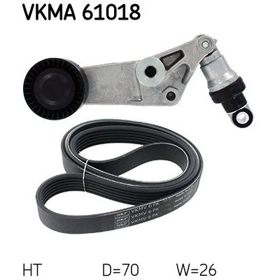 Снимка на Комплект пистов ремък и ролки SKF VKMA 35260 за Opel Astra H Sport hatch 1.6 Turbo (L08) - 180 коня бензин
