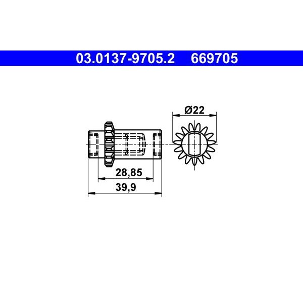 Снимка на Комплект принадлежности, челюсти за ръчна спирачка ATE Nachstellmutter 03.0137-9705.2 за Citroen Jumper Platform 2.2 BlueHDi 140 - 140 коня дизел