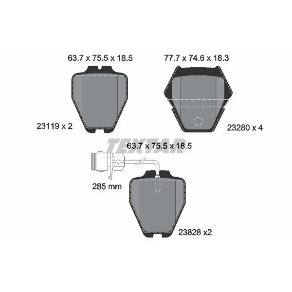 Снимка на Комплект принадлежности, челюсти за ръчна спирачка TEXTAR 97043500 за Toyota Camry Station Wagon (XV1,CV1,V10) 3.0 (VCV10) - 188 коня бензин